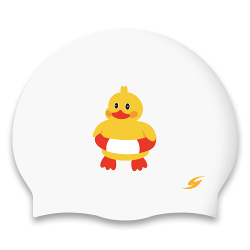 [SC-2268] Cutie Tube Duck WH Silicone Swimming Cap