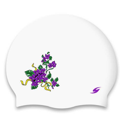 [SC-2267] Lavender WH Silicone Swimming Cap