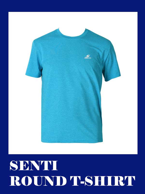 Centi Round T-shirt Melange Blue