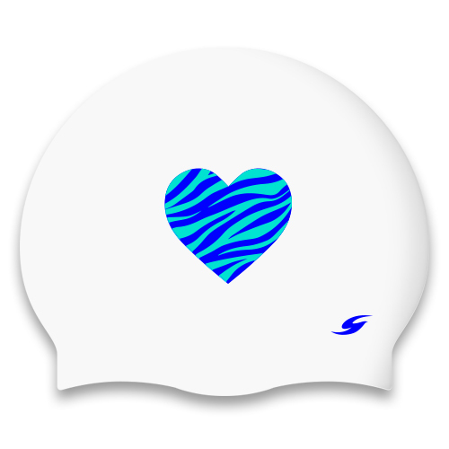 [SC-2258] Kitsch Heart BL Silicone Swimming Cap