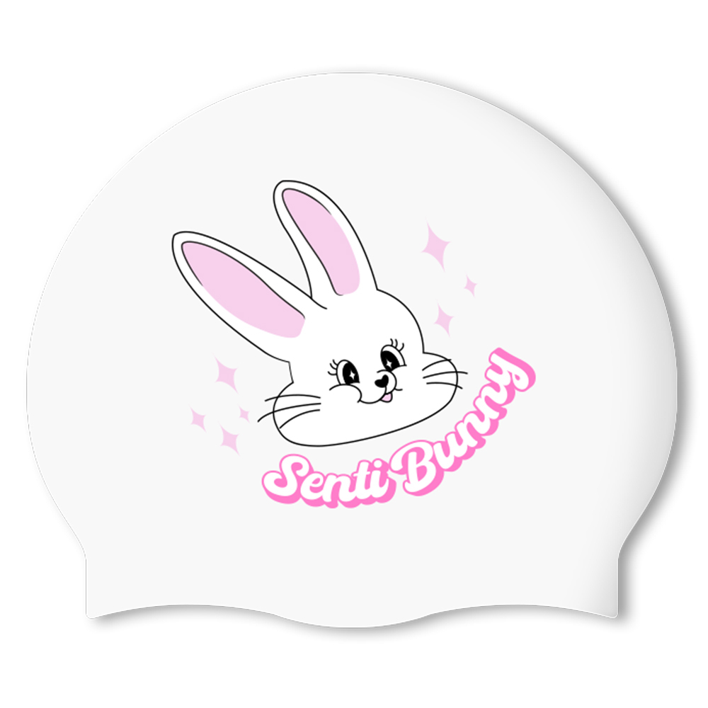 [SC-2357] SENTI Bunny Silicone Swimming Cap