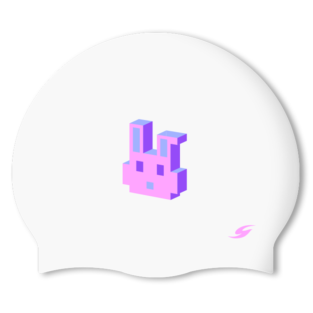 [SC-2365] Dot Bunny PK Silicone Swimming Cap