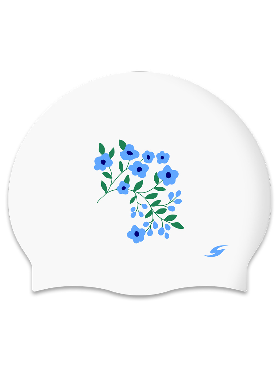 [SC-2377] Forget-Me-Not BL Silicone Swimming Cap