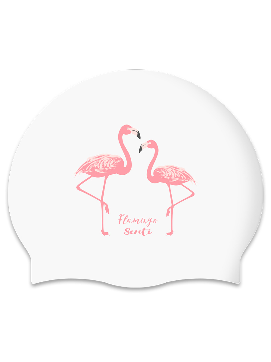 [SC-2381] Flamingo WH Silicone Swimming Cap