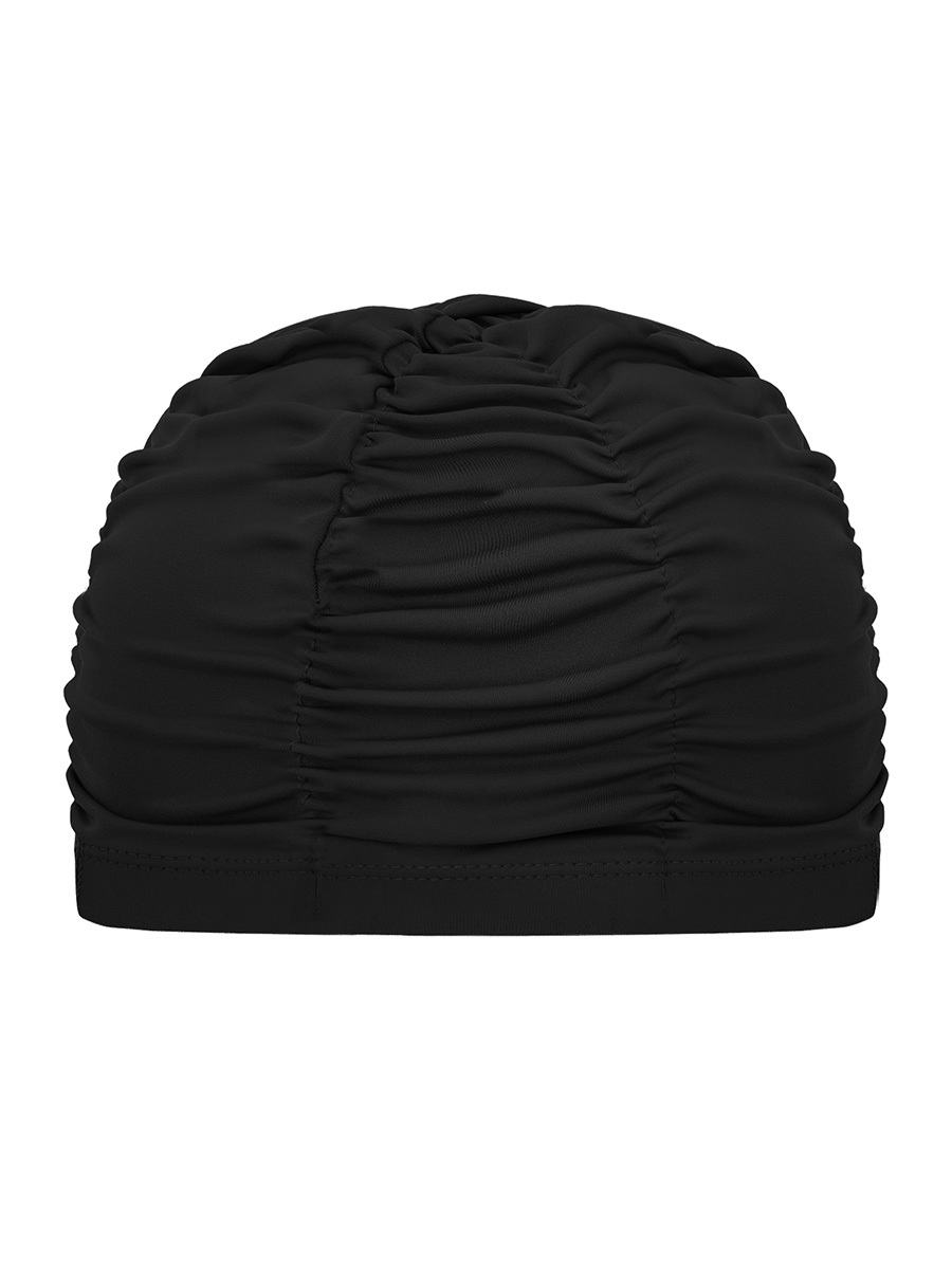 [SC-W801] Wrinkles Swimming Cap Black