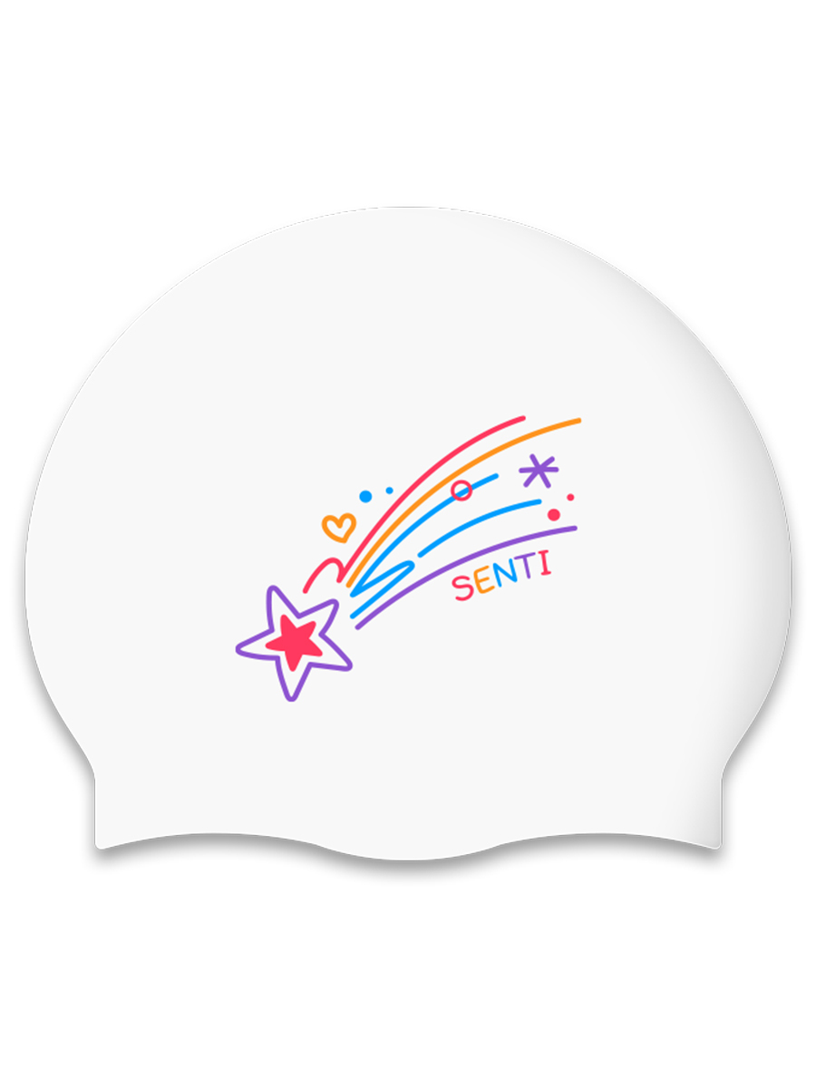 [SC-2460] Shooting Star WH Silicone Swimming Cap