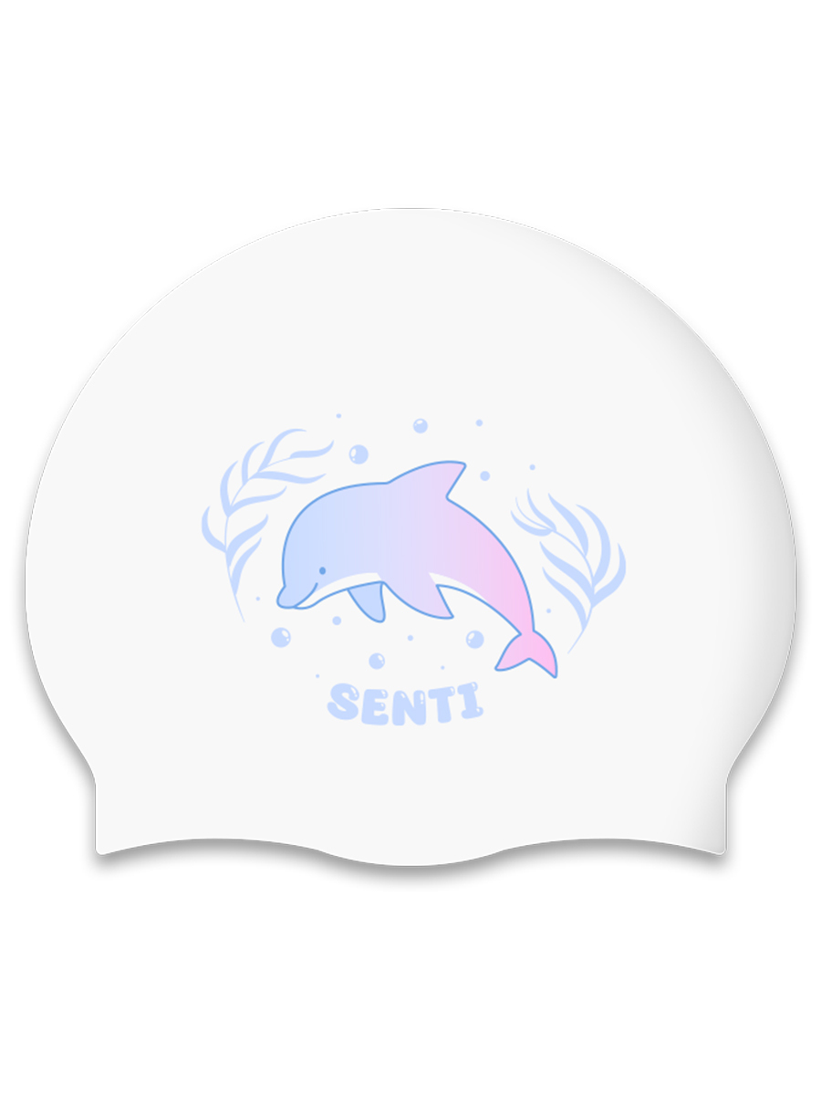 [SC-2461] Bubble Dolphin WH Silicone Swimming Cap
