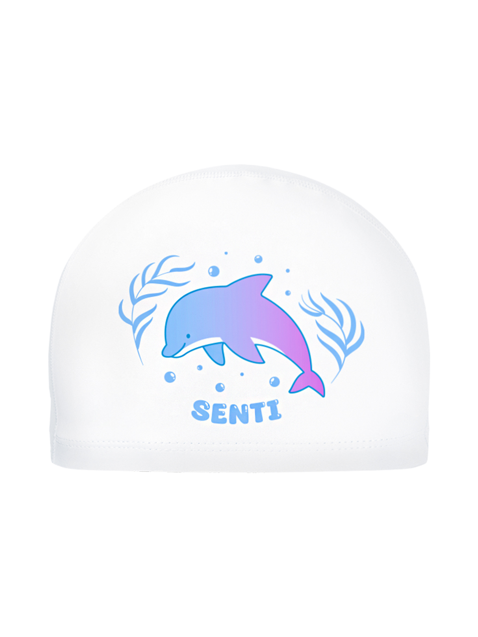 [SC-1005] Bubble Dolphin WH Silitex Swimming Cap