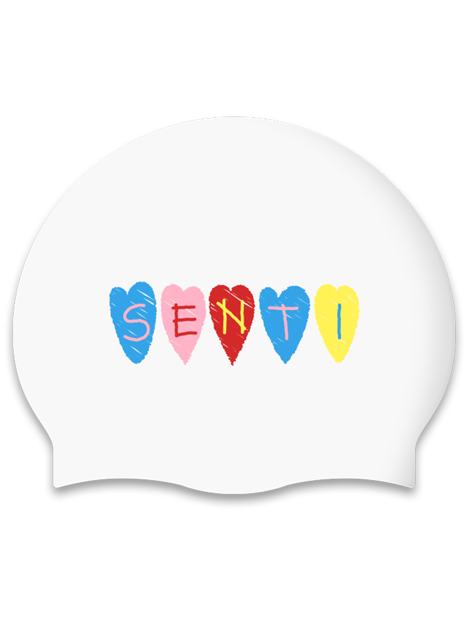 [SC-2474] Heart Senti WH Silicone Swimming Cap