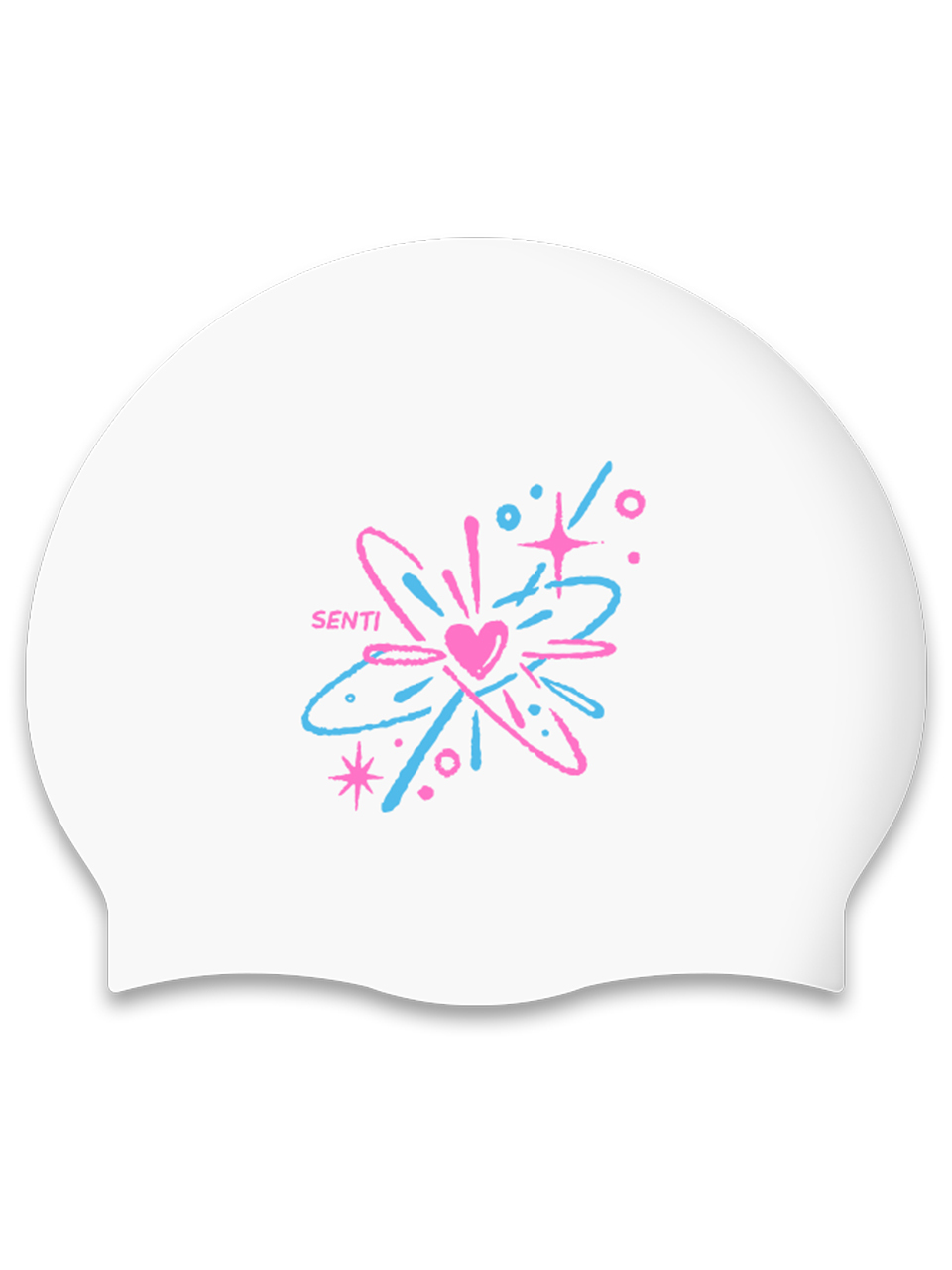 [SC-2479] Twinkle Heart PK Silicone Swimming Cap