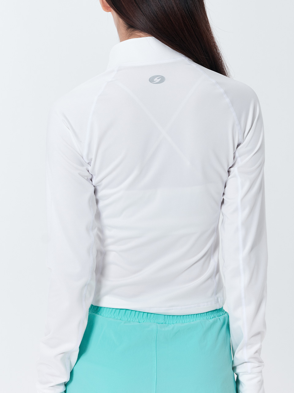 [SAR-ARW21-WH] Women Classic Standard Fit Zip up Rash Guard WH