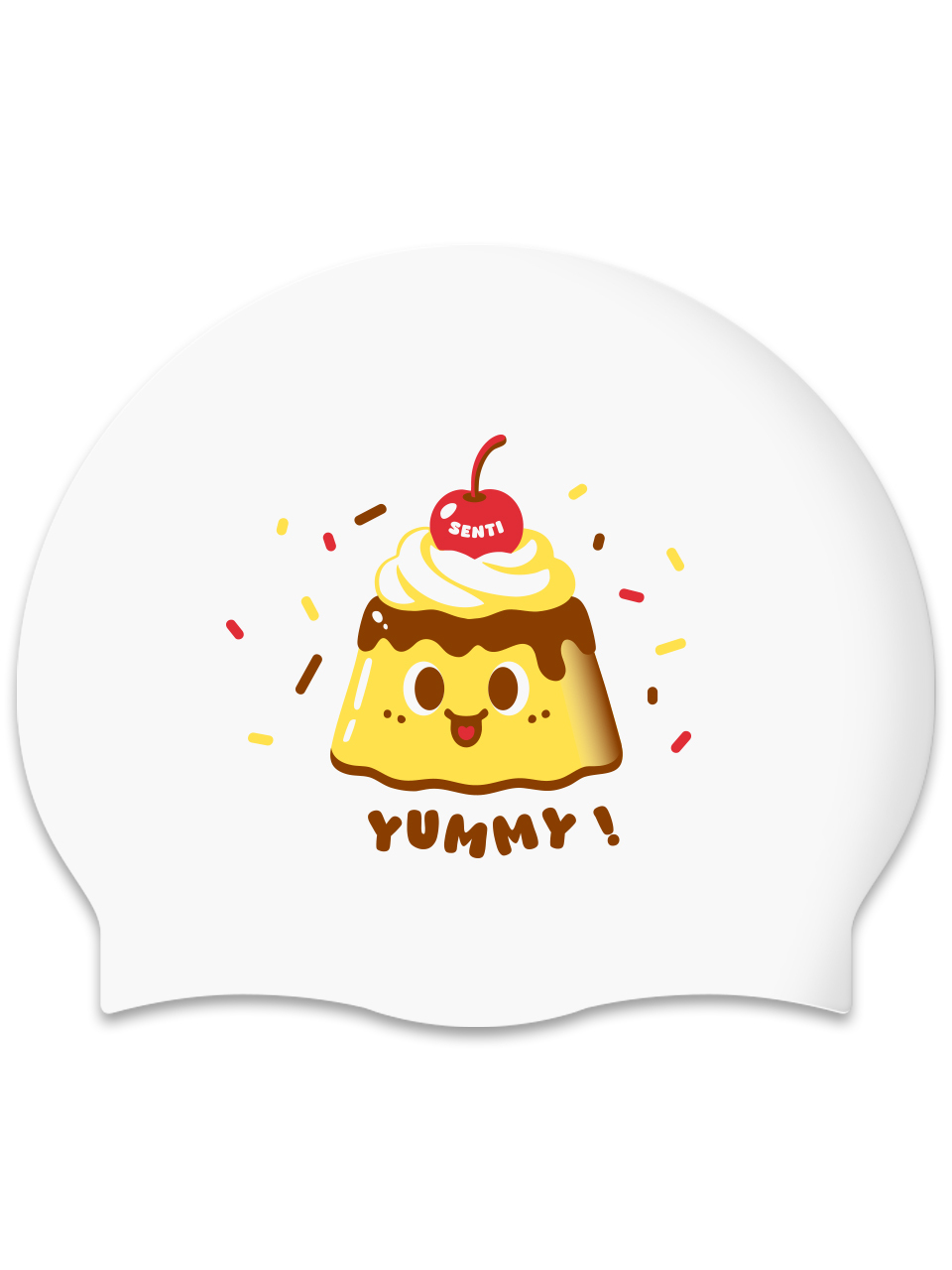 [SC-2520] Yam Pudding WH Silicone Swimming Cap