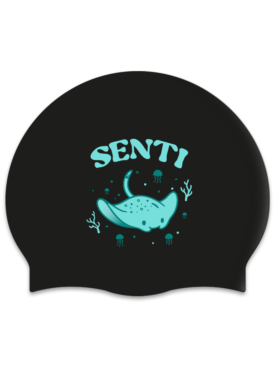 [SC-2525] Sentiray BK Silicone Swimming Cap