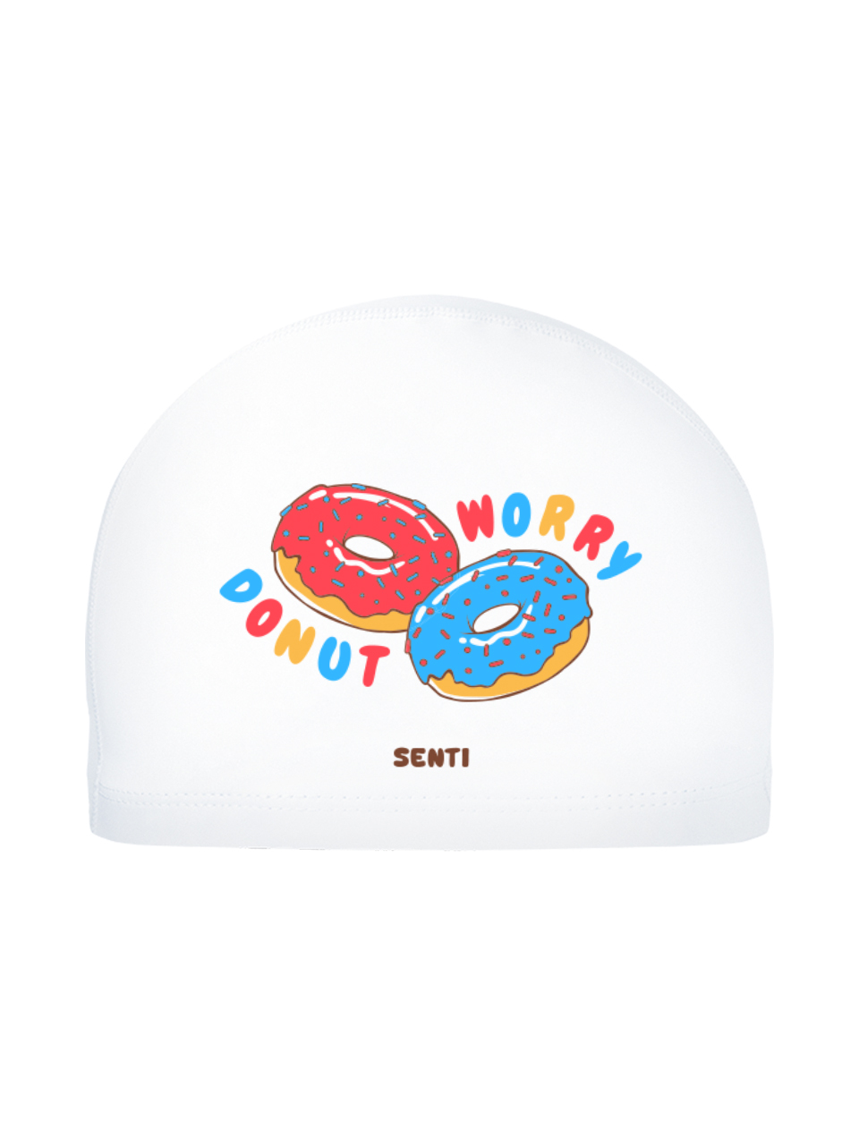 [SC-1010] Donut Worry WH Silitex Swimming Cap
